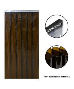 Strip Curtain Door Kit - 60" x 168" (5 ft x 14 ft) - Set of Amber Welding 12" strips with Mounting Hardware