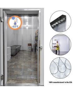 Strip Curtain Door Kit - 60" x 108" - Set of Low Temp Clear 6" strips with Mounting Hardware