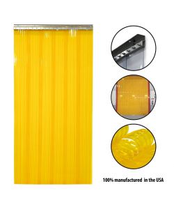 Strip Curtain Door Kit - 108" x 132" (9 ft x 11 ft) - Set of Anti-Insect 8" strips with Mounting Hardware